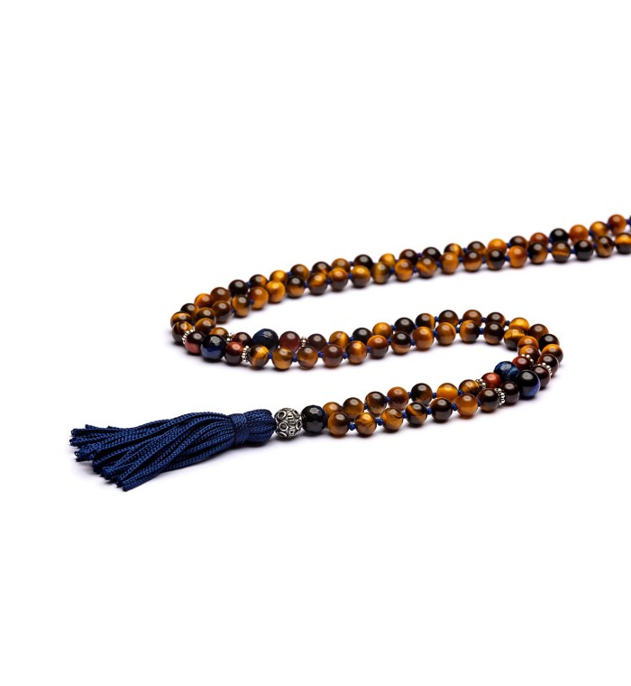 Collana Mala tibetano Occhio di tigre